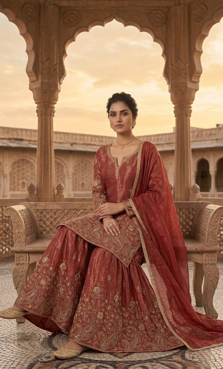 Designer Party Wear Sharara Suit with Premium Craftsmanship