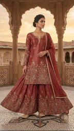 Designer Party Wear Sharara Suit with Premium Craftsmanship