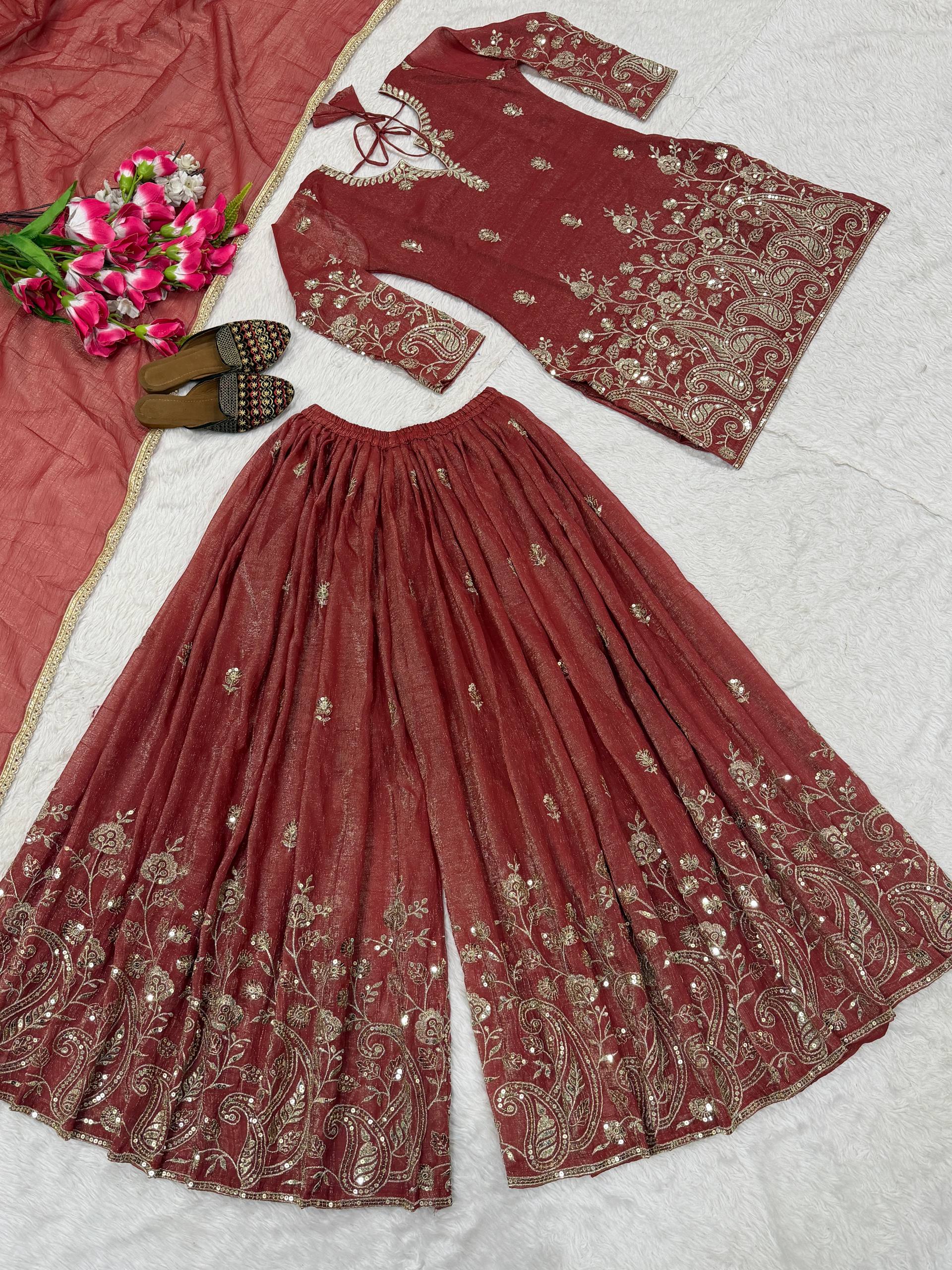 Designer Party Wear Sharara Suit with Premium Craftsmanship