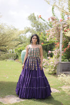 Rangvisha Designer Kora Cotton Navratri Lehenga Choli with 12 Meter Flair & Kutchi Patchwork Blouse