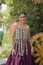 Rangvisha Designer Kora Cotton Navratri Lehenga Choli with 12 Meter Flair & Kutchi Patchwork Blouse