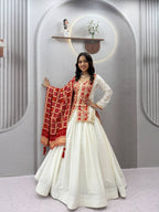 Royal Badhni Style Pure Chinon Silk Lehenga Choli with Heavy Sequin Embroidery, Thread & Cording Work, Dori Cancan Lehenga and Designer Dupatta