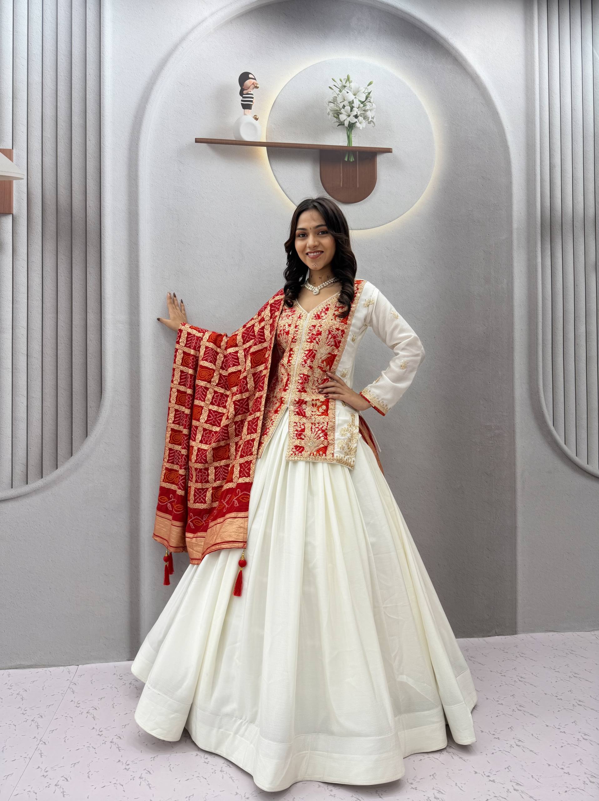 Royal Badhni Style Pure Chinon Silk Lehenga Choli with Heavy Sequin Embroidery, Thread & Cording Work, Dori Cancan Lehenga and Designer Dupatta