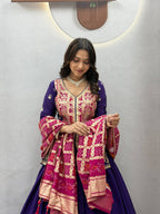 Royal Badhni Style Pure Chinon Silk Lehenga Choli with Heavy Sequin Embroidery, Thread & Cording Work, Dori Cancan Lehenga and Designer Dupatta
