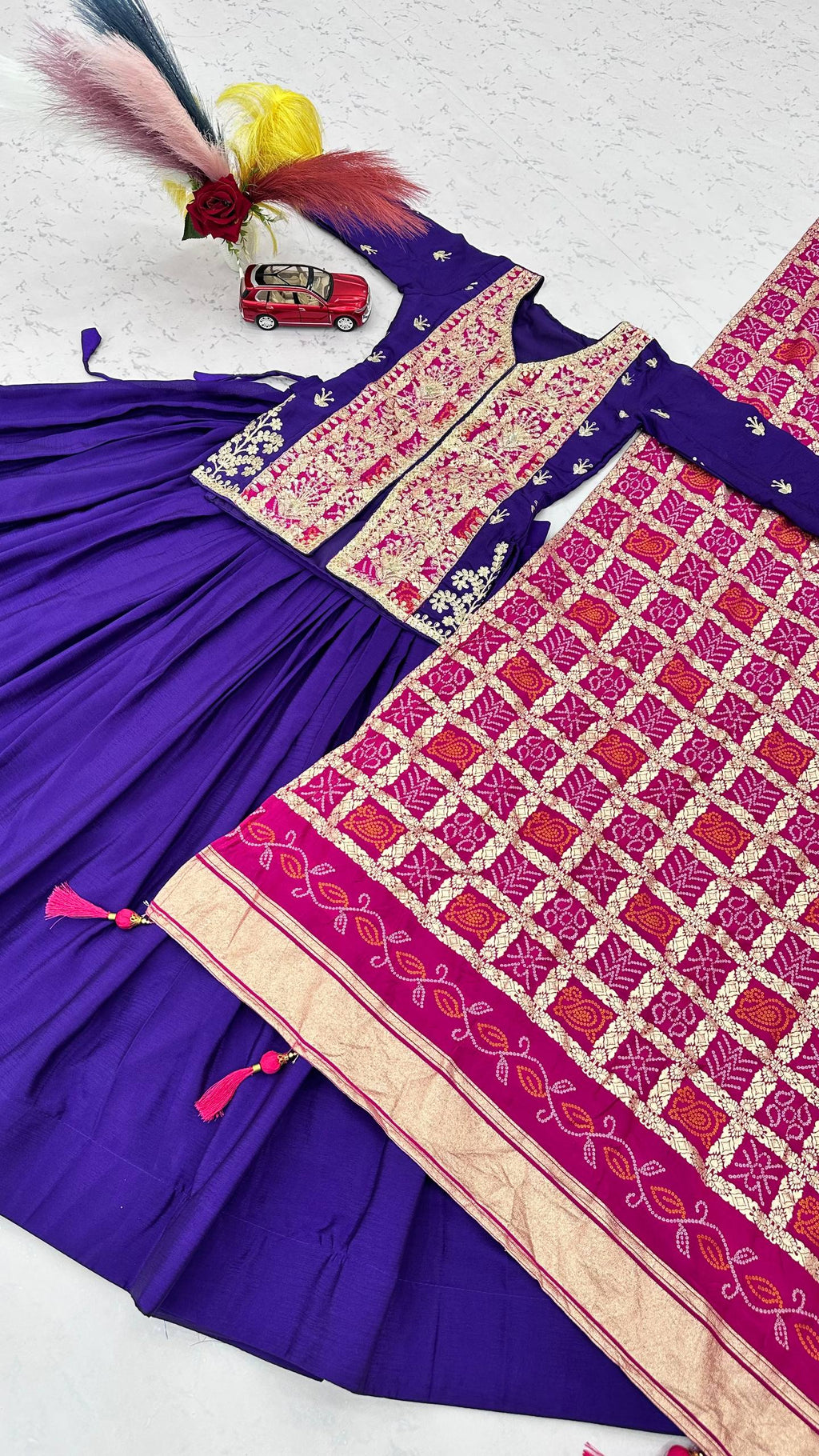 Royal Badhni Style Pure Chinon Silk Lehenga Choli with Heavy Sequin Embroidery, Thread & Cording Work, Dori Cancan Lehenga and Designer Dupatta