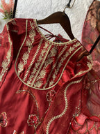 Soft Organza Sharara Set with Real Mirror & Sequence Embroidery Work
