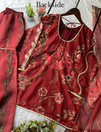 Soft Organza Sharara Set with Real Mirror & Sequence Embroidery Work