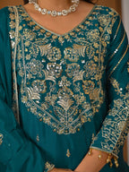 Designer Chinnon Silk Lehenga Choli Set with Embroidery & Sequins