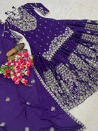 Designer Chinnon Silk Lehenga Choli Set with Embroidery & Sequins