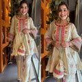 Designer Cos Moss Kurti & Palazzo Set with Real Mirror Embroidery