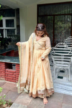 Aarohi Tabby Organza Silk Mirror Work Anarkali Lehenga with Dupatta