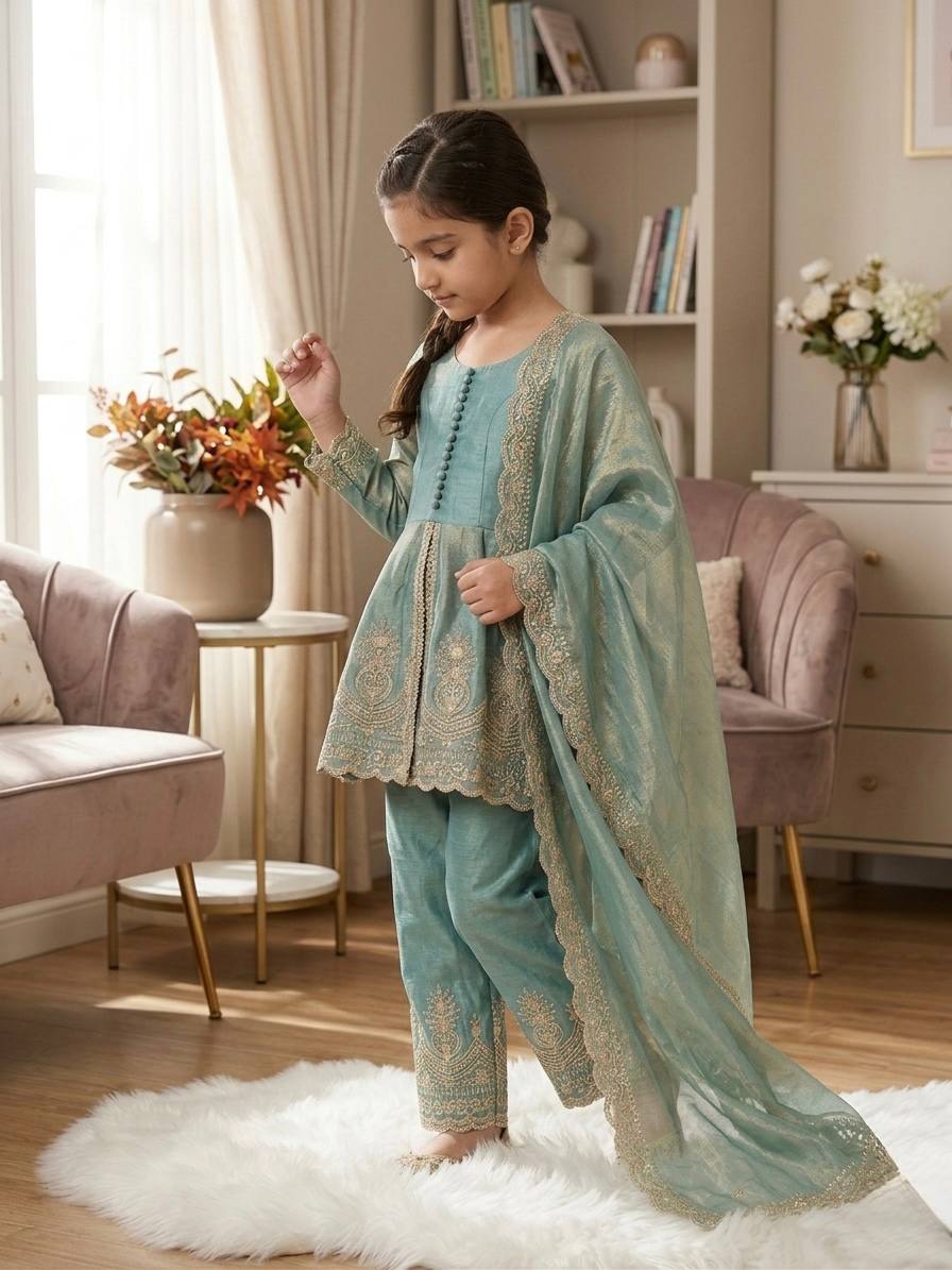 Wedding Special Fendy Silk Sequence Embroidery Palazzo Collection