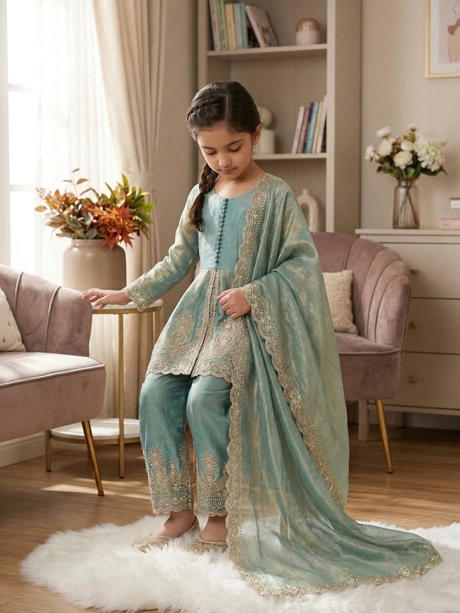 Wedding Special Fendy Silk Sequence Embroidery Palazzo Collection