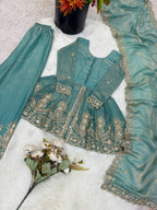 Wedding Special Fendy Silk Sequence Embroidery Palazzo Collection