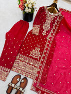 Trending Embroidered Crunchy Silk Outfit for Festive Glamour