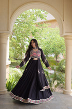 Navratri Special Cotton Lehenga & Shrug Set with Gamthi, Mirror Work