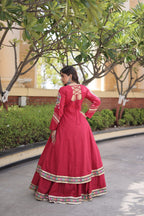 Navratri Special Cotton Lehenga & Shrug Set with Gamthi, Mirror Work