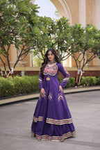 Navratri Special Cotton Lehenga & Shrug Set with Gamthi, Mirror Work