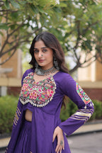 Navratri Special Cotton Lehenga & Shrug Set with Gamthi, Mirror Work