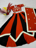 Navratri Lehenga Choli in Pure Cotton with Heavy Gota Patti Lace & Flower Hand Work, Fully Stitched Lehenga and Matching Dupatta