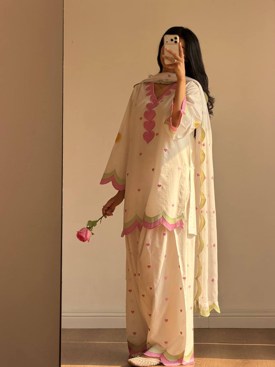 Classy Mul Chanderi Embroidery Work Salwar Suit Set
