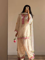 Classy Mul Chanderi Embroidery Work Salwar Suit Set