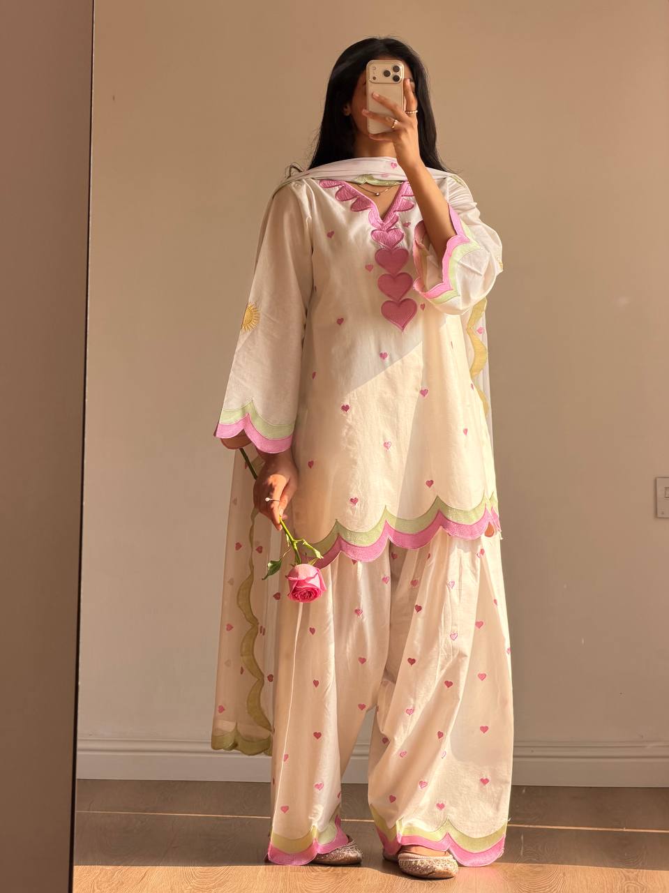 Classy Mul Chanderi Embroidery Work Salwar Suit Set