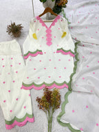 Classy Mul Chanderi Embroidery Work Salwar Suit Set