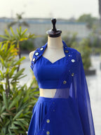 Yuvika Cotton Mirror Work Lehenga Choli Set with Georgette Dupatta