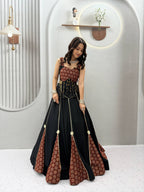 Rangtara Ajrak Print & Ribbon Work Cotton Lehenga Choli Set