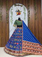 Raasrani Digital Print & Mirror Work Chaniya Choli in Muslin Cotton