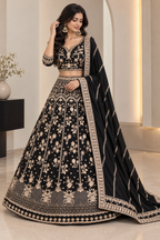 Viana Premium Chinon Silk Lehenga Choli Set with Sequins, Zari & Dori Work