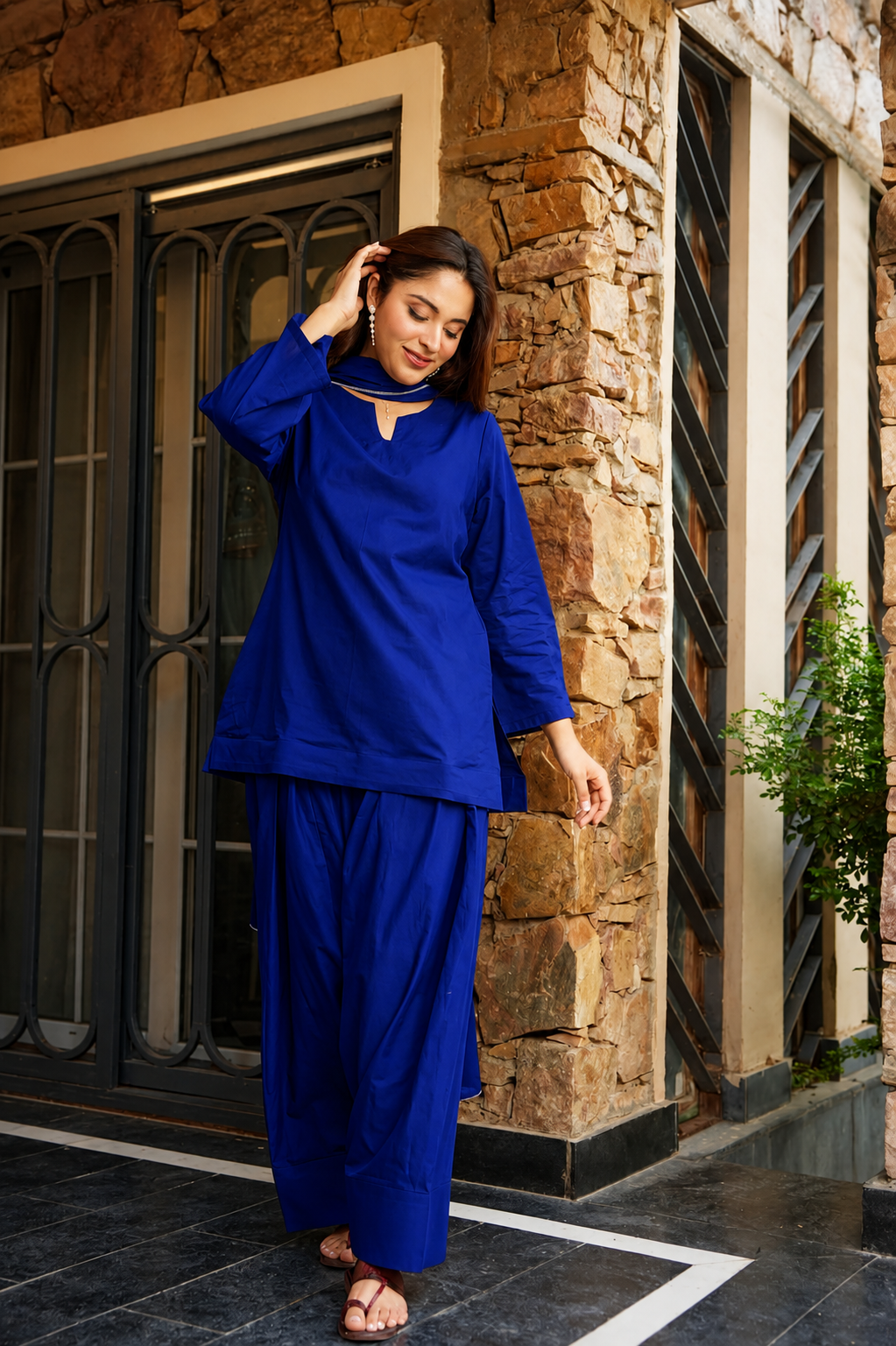 Beautiful Cotton Farshi Salwar Suit Set