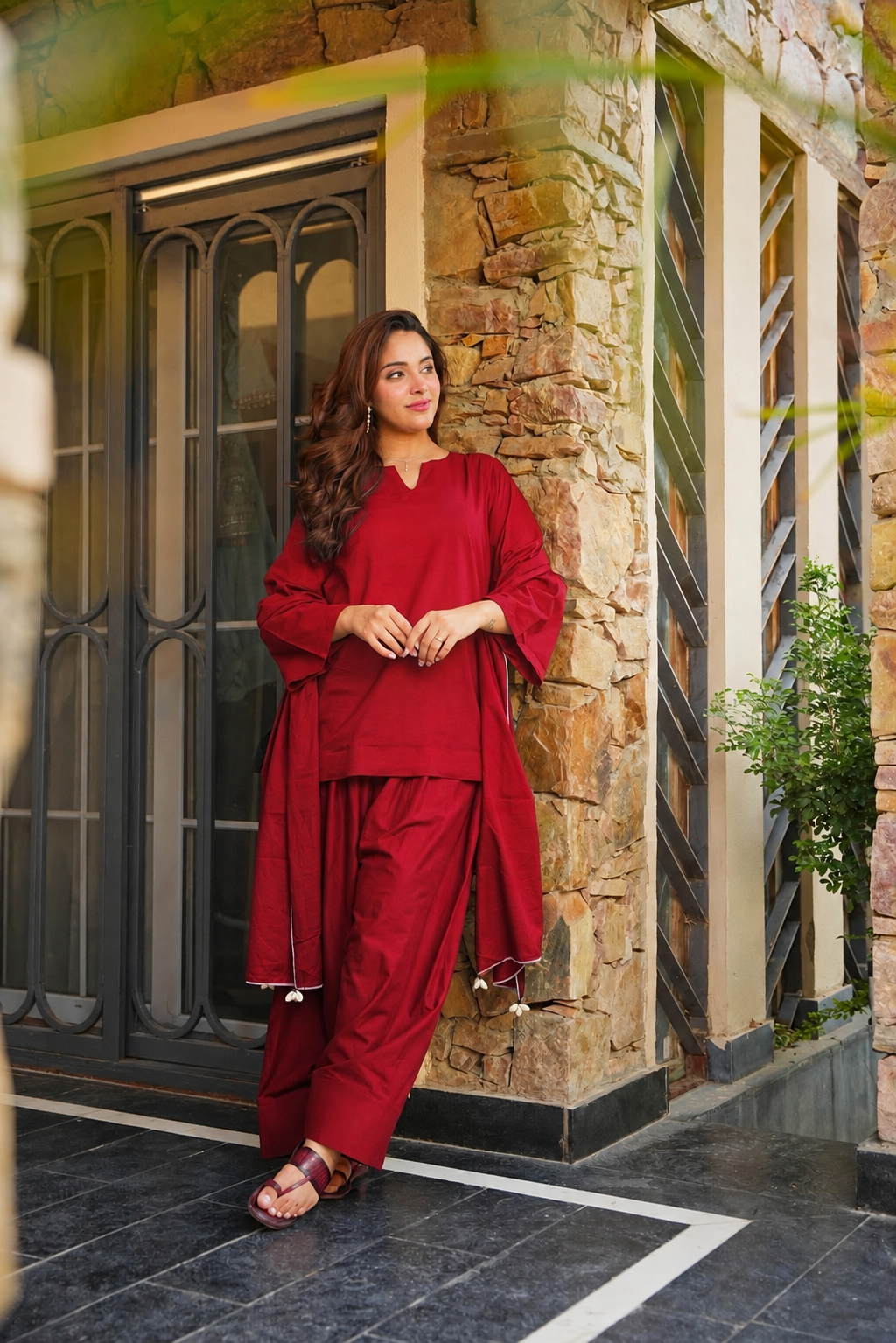 Beautiful Cotton Farshi Salwar Suit Set