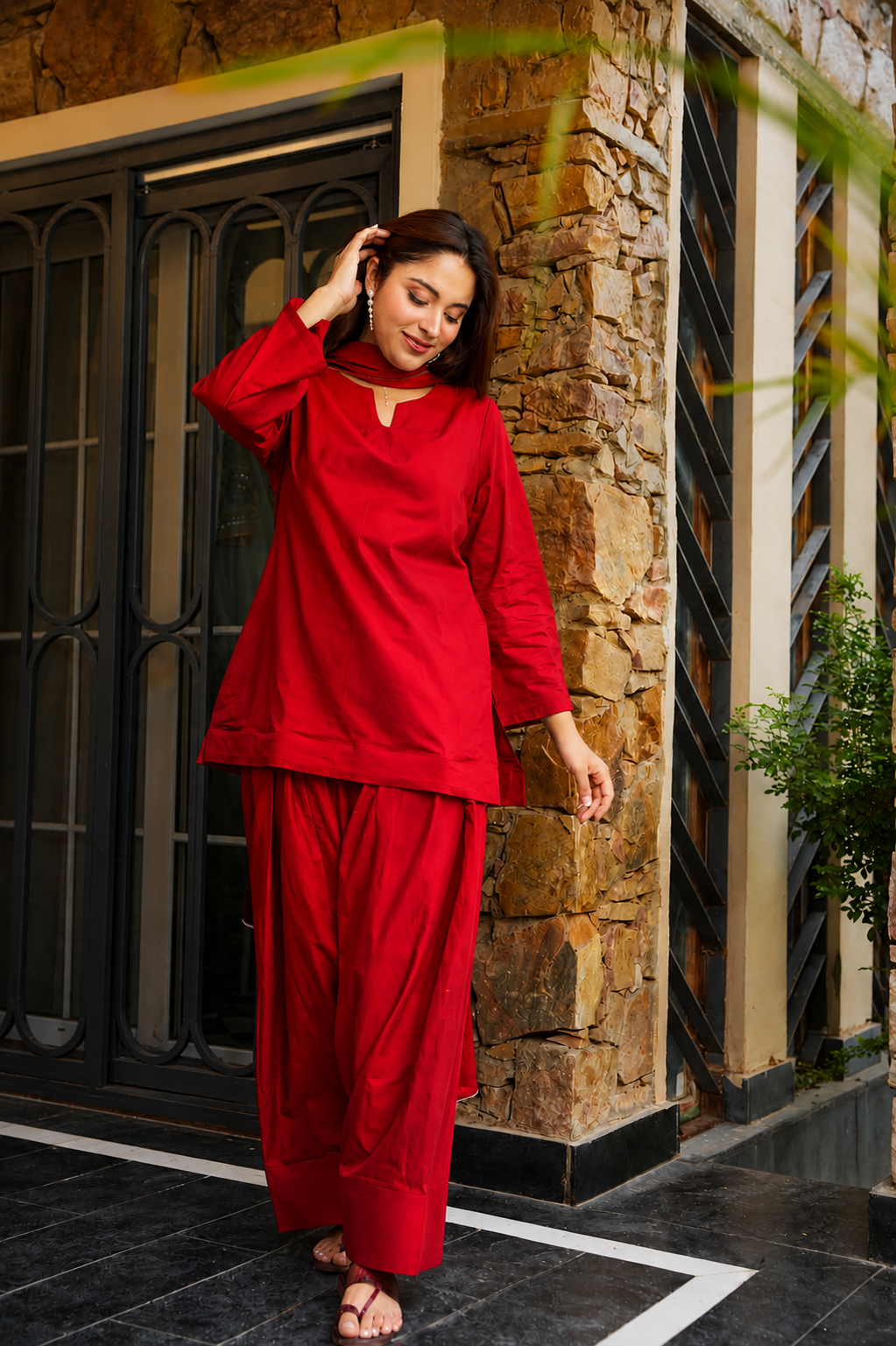 Beautiful Black Farshi Salwar Suit Set