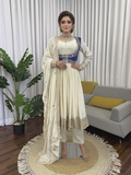Mehira Chinon Silk Anarkali Set with Embroidered Koti & Dupatta
