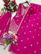 Ruhani Cp-Vichitra Silk 5mm Sequins Embroidered Sarara Suit with Dupatta