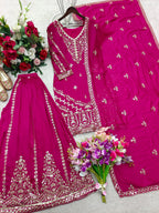 Ruhani Cp-Vichitra Silk 5mm Sequins Embroidered Sarara Suit with Dupatta