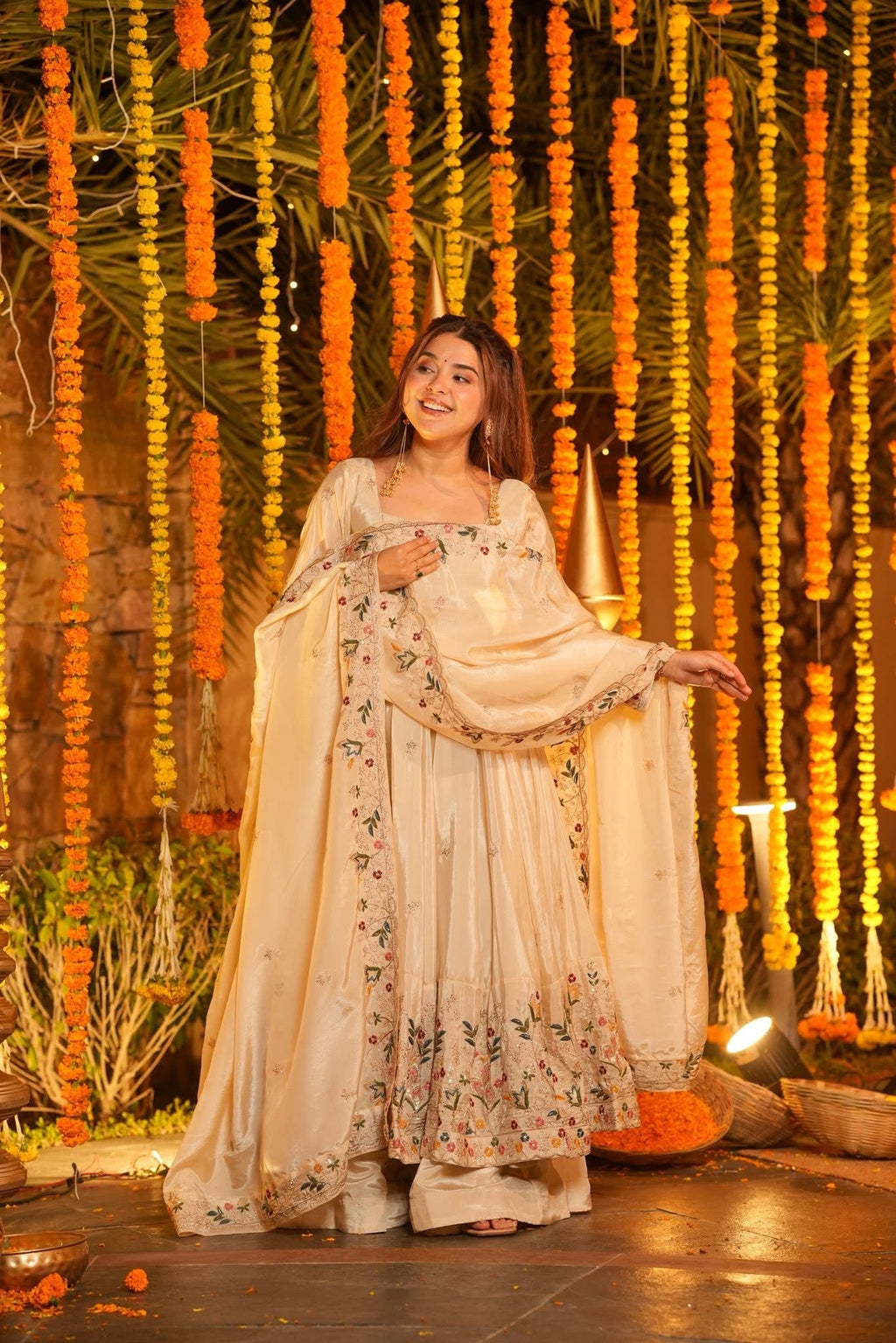 Chandrika Floral Organza Anarkali Suit Set
