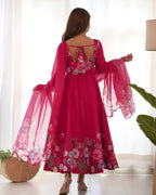 Gulrang Organza Silk Handworked Anarkali Set with Gota Patti Dupatta