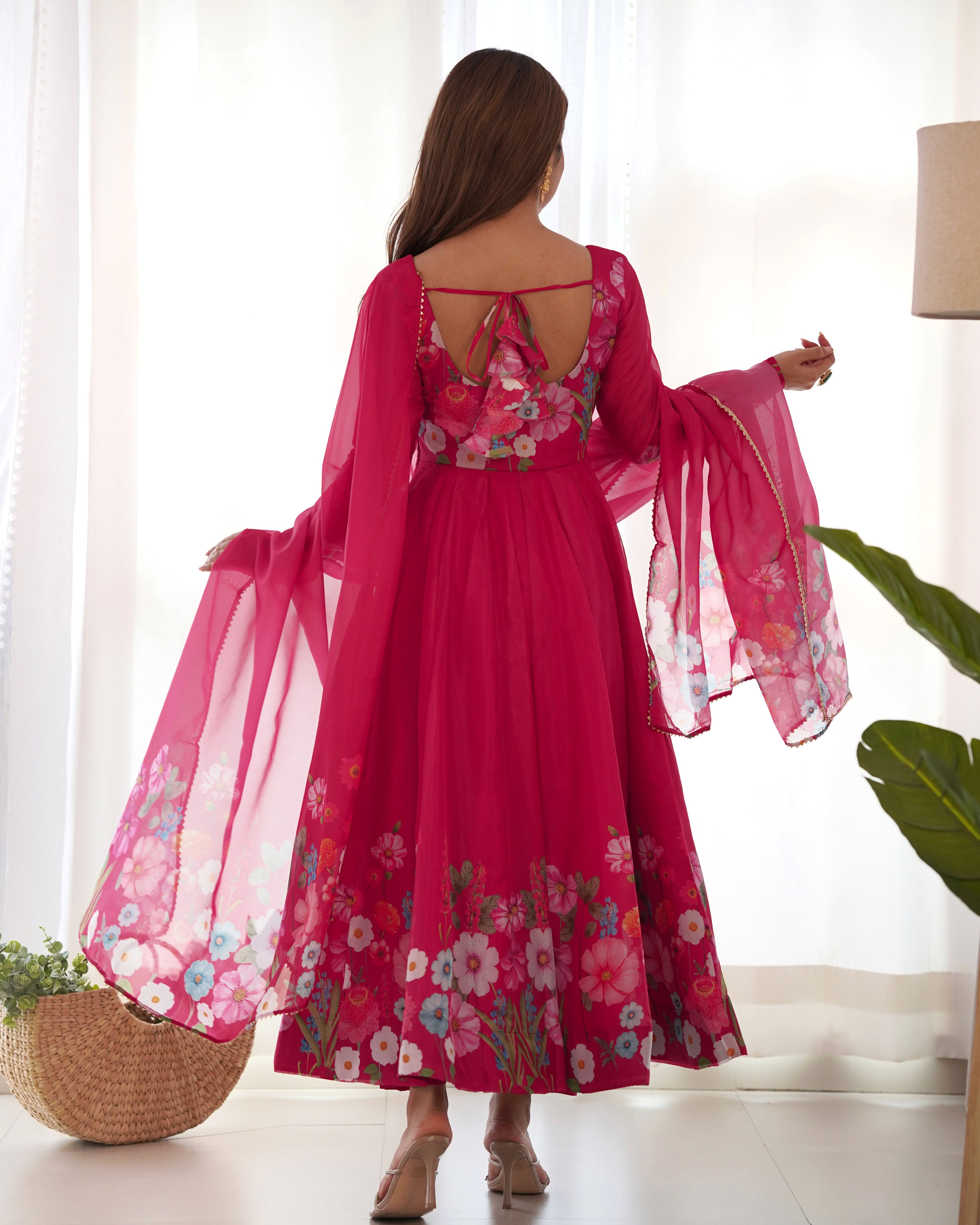 Gulrang Organza Silk Handworked Anarkali Set with Gota Patti Dupatta