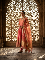 Ziyaara Fendy Satin Silk 5mm Sequins Embroidered Gown with Pant & Dupatta
