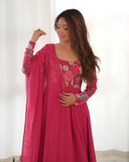 Gulrang Organza Silk Handworked Anarkali Set with Gota Patti Dupatta