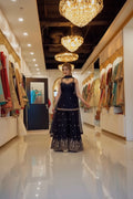 Saanvi Frendy Silk Heavy 5mm Sequins Multi Needle Embroidered Sharara Suit with Dupatta