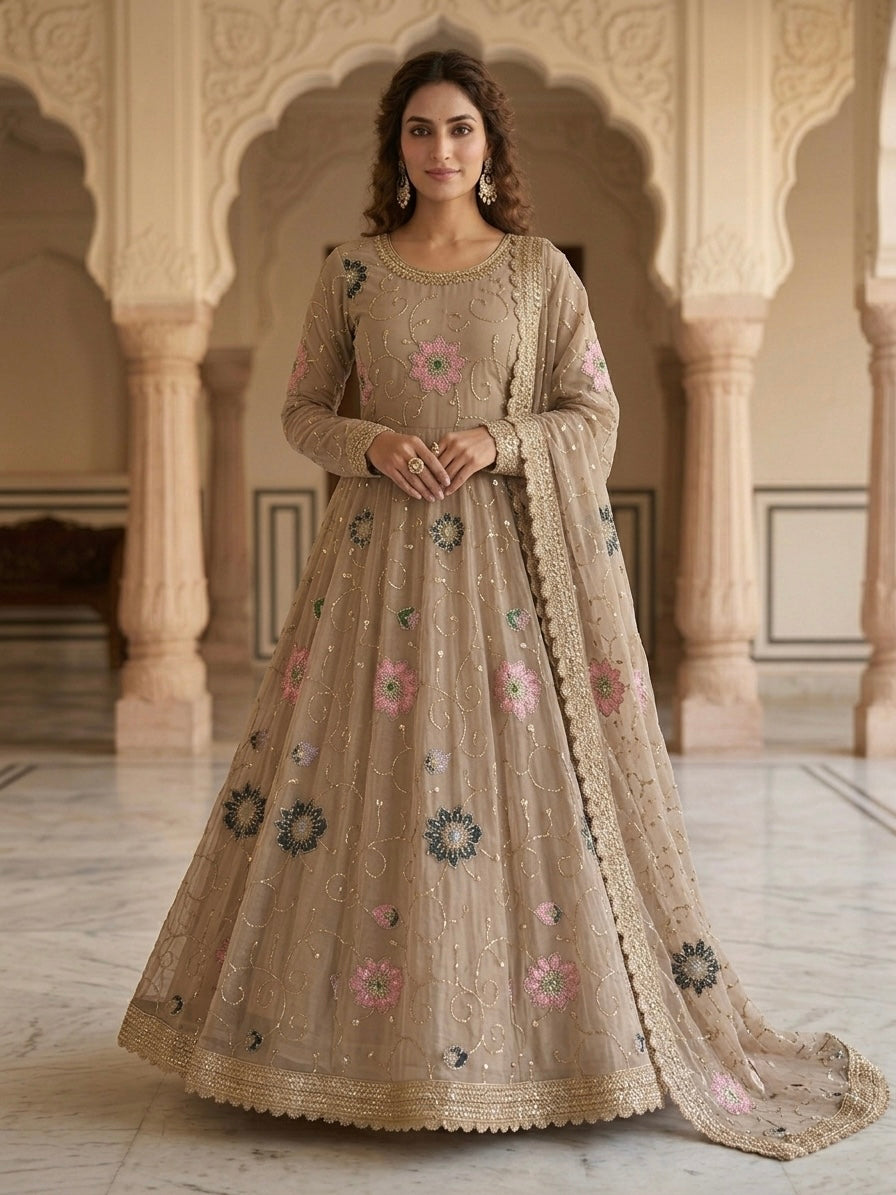Meher-E-Gul Luxury Stone Embroidered Anarkali Set