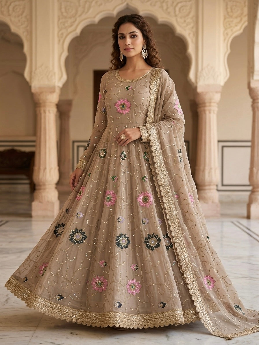 Meher-E-Gul Luxury Stone Embroidered Anarkali Set