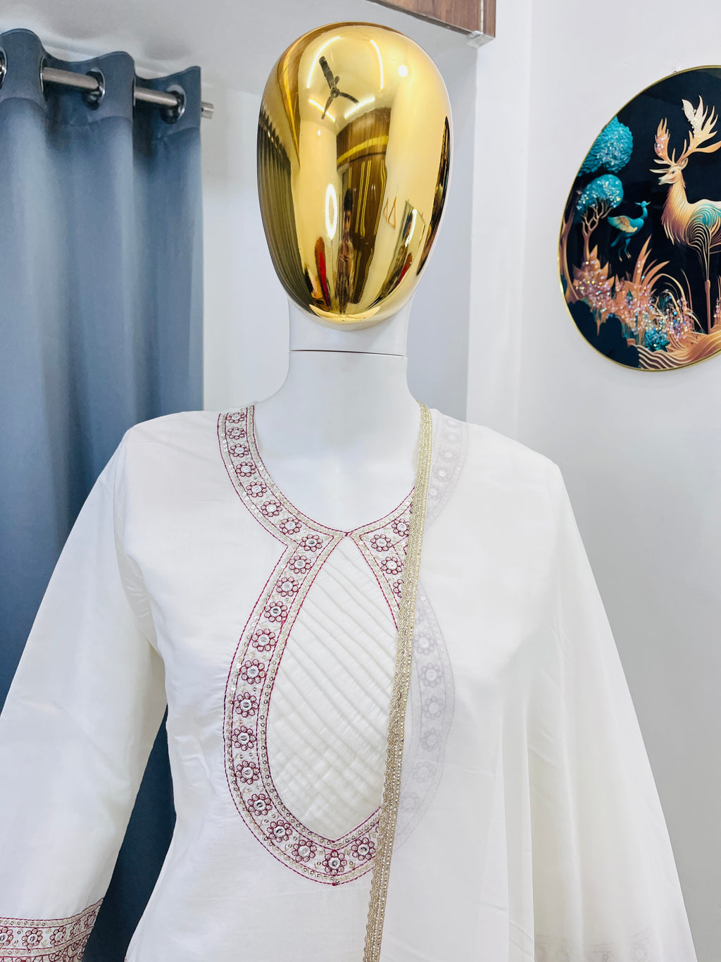 Rajnandini Roman Silk Embroidered Kurti Pant with Georgette Dupatta