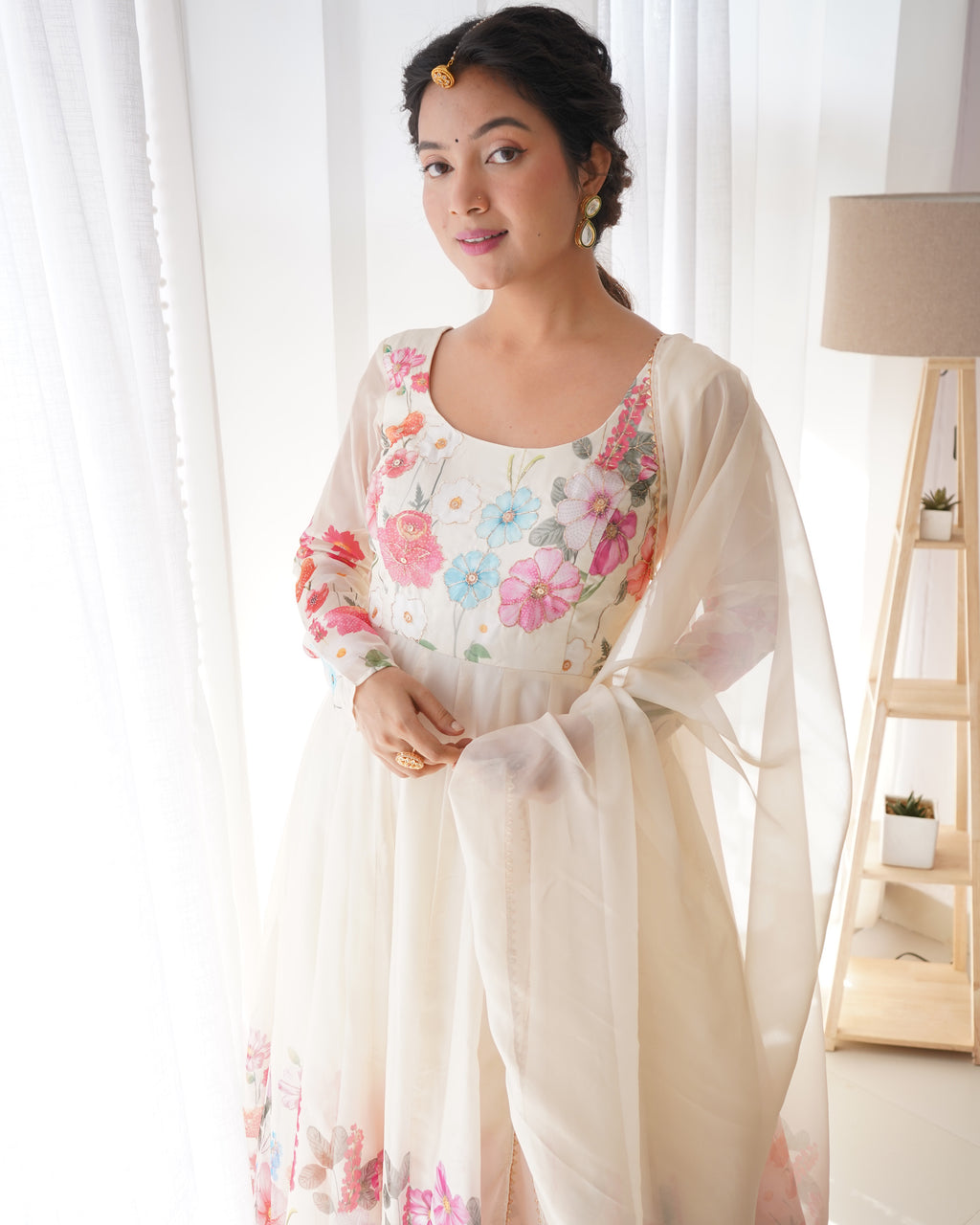 Gulrang Organza Silk Handworked Anarkali Set with Gota Patti Dupatta