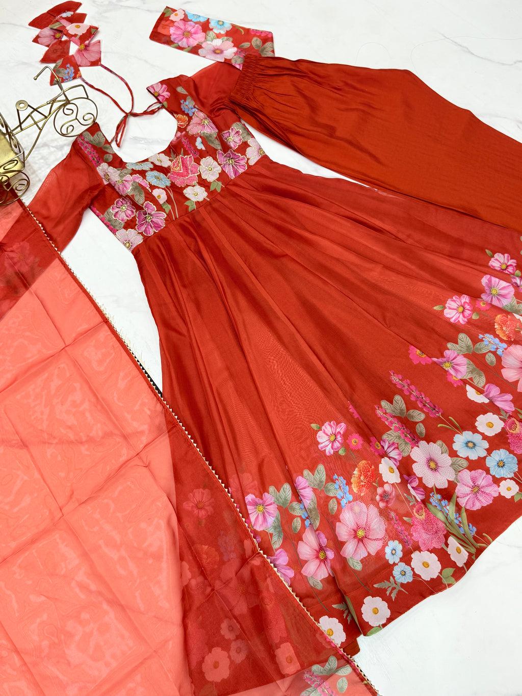 Gulrang Organza Silk Handworked Anarkali Set with Gota Patti Dupatta
