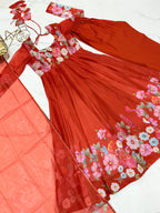 Gulrang Organza Silk Handworked Anarkali Set with Gota Patti Dupatta